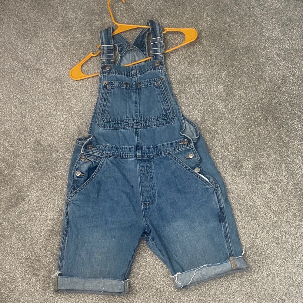 Vintage GAP XS Light Blue Denim Overall-Shorts